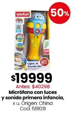 Coto Winfun micrófono con luces y sonido primera infancia oferta