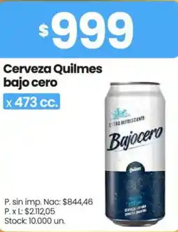 Changomas Bajo cero cerveza quilmes oferta