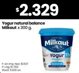 Changomas Milkaut yogur natural balance oferta