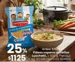 Coto Lucchetti fideos soperos estrellas oferta