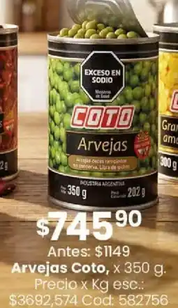 Coto Coto arvejas oferta