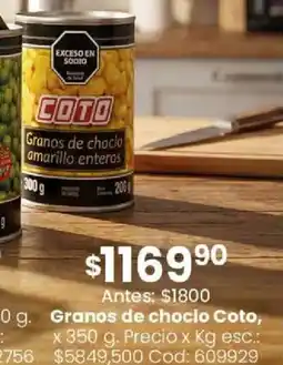 Coto Coto granos de choclo oferta