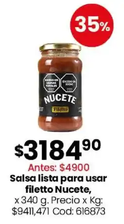 Coto Nucete salsa lista para usar filetto oferta