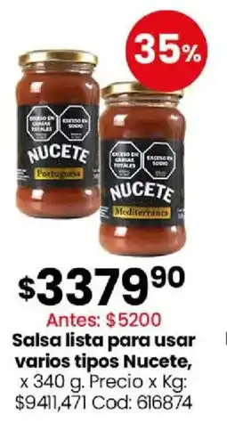 Coto Nucete salsa lista para usar varios tipos oferta