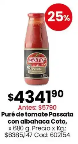 Coto Coto puré de tomate passata con albahaca oferta
