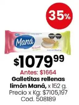 Coto Maná galletitas rellenas limón oferta