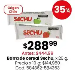 Coto Sechu barra de cereal oferta