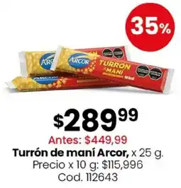 Coto Arcor turrón de maní oferta