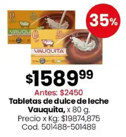 Coto Vauquita tabletas de dulce de leche oferta