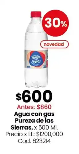 Coto Pureza de las sierras agua con gas oferta