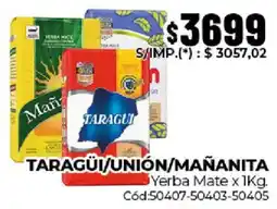 Diarco Taragüi/unión/mañanita yerba mate oferta