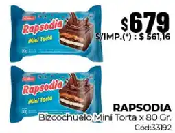 Diarco Rapsodia bizcochuelo mini torta oferta