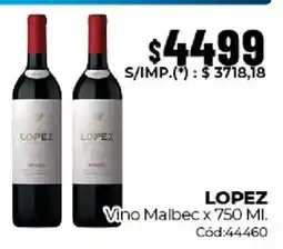 Diarco Lopez vino malbec oferta