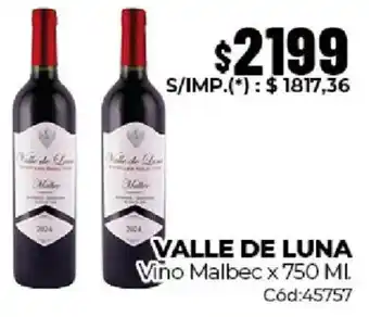 Diarco Valle de luna vino malbec oferta