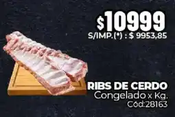 Diarco Ribs de cerdo congelado oferta