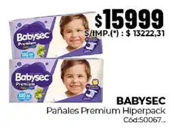 Diarco Babysec pañales premium hiperpack oferta