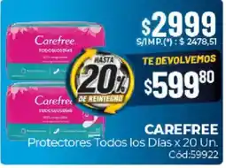 Diarco Carefree protectores todos los días oferta