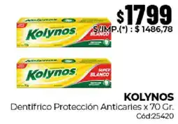 Diarco Kolynos dentifrico protección anticaries oferta
