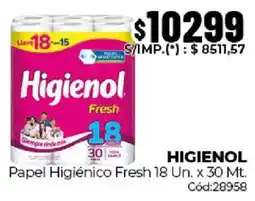 Diarco Higienol papel higiénico fresh oferta