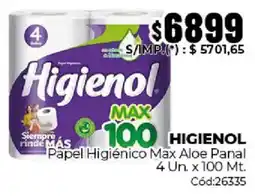 Diarco Higienol papel higiénico max aloe panal oferta