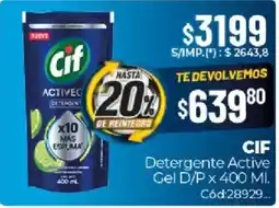 Diarco Cif detergente active gel d/p oferta