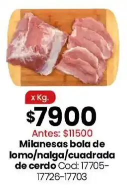 Coto Milanesas bola de lomo/nalga/cuadrada de cerdo oferta