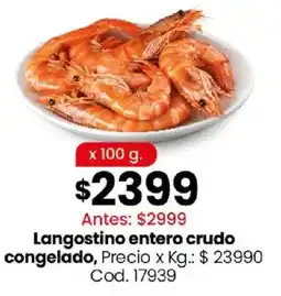 Coto Langostino entero crudo congelado oferta