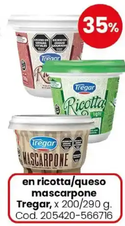 Coto Tregar en ricotta/queso mascarpone oferta