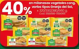 Coto Granja del sol en milanesas vegetales cong. varios tipos oferta