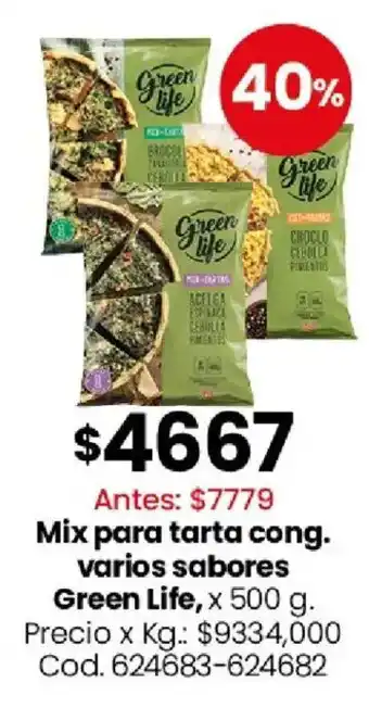 Coto Green life mix para tarta cong. varios sabores oferta