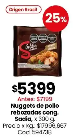 Coto Sadia nuggets de pollo rebozadas cong. oferta