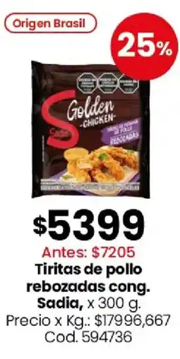 Coto Sadia tiritas de pollo rebozadas cong. oferta