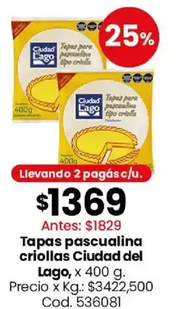Coto Ciudad del lago tapas pascualina criollas oferta