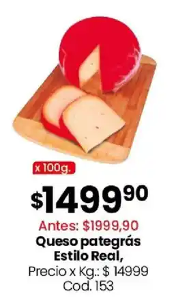 Coto Estilo real queso pategrás oferta
