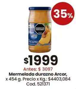 Coto Arcor mermelada durazno oferta