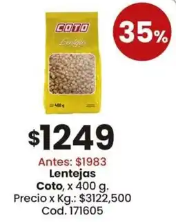 Coto Coto lentejas oferta