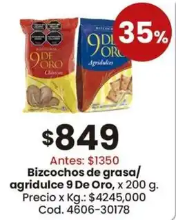 Coto 9 de oro bizcochos de grasa/ agridulce oferta