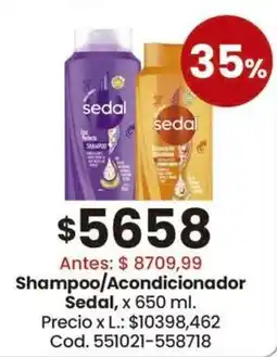 Coto Sedal shampoo/acondicionador oferta