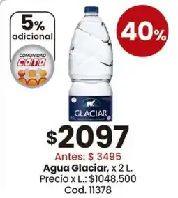 Coto Glaciar agua oferta