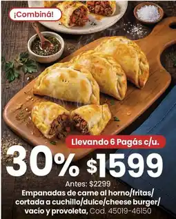 Coto Empanadas de carne al horno/fritas/ cortada a cuchillo/dulce/cheese burger/ vacío y provoleta oferta