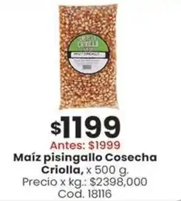 Coto Cosecha criolla maíz pisingallo oferta