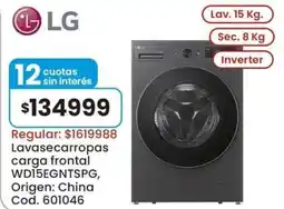 Coto Lg lavasecarropas carga frontal WD15EGNTSPG oferta