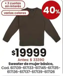 Coto Sweater de mujer básico oferta