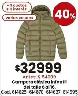 Coto Campera clásica infantil oferta