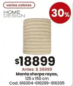 Coto Home design manta sherpa rayas oferta