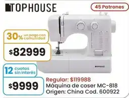 Coto Tophouse máquina de coser MC-818 oferta