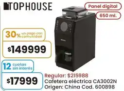 Coto Tophouse cafetera eléctrica CA3002N oferta