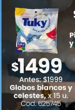 Coto Tuky globos blancos y celestes oferta