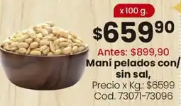 Coto Maní pelados con/ sin sal oferta