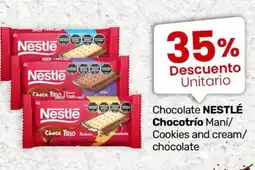 Changomas Nestlé chocolate chocotrío maní/ cookies and cream/ chocolate oferta